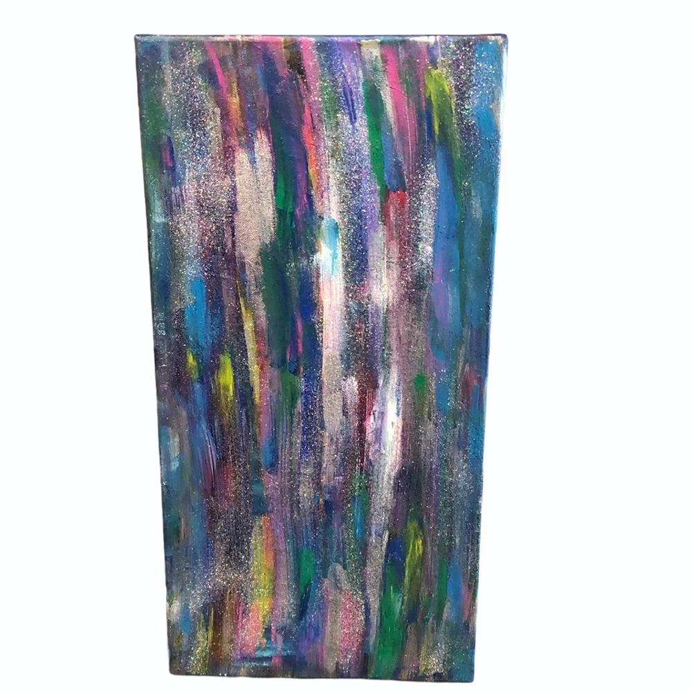 HANDCRAFTED COLORFUL/GLITTER ABSTRACT ART